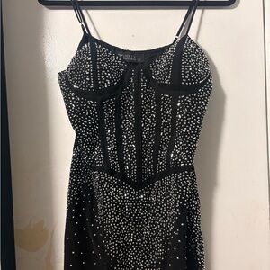 Lucky & Blessed Black and White Polka Dot Dress